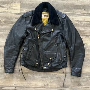 Vintage 50s Bates Terminator Horse Hide Leather Biker Moto Jacket Size 40
